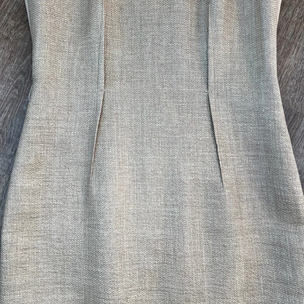 Paula Ka Tweed Robe Tan Fitted Dress - Picture 6 of 7